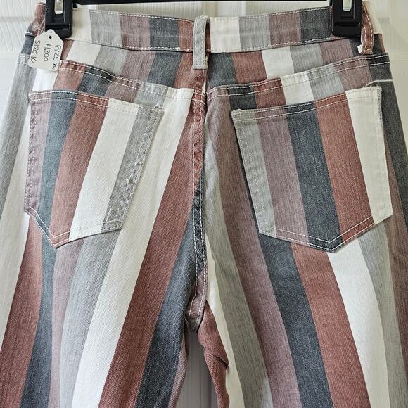 Wisteria Lane 26 Bell Bottom Jeans Vintage Style Striped Boho Y2K Hippie 70's - Picture 11 of 14